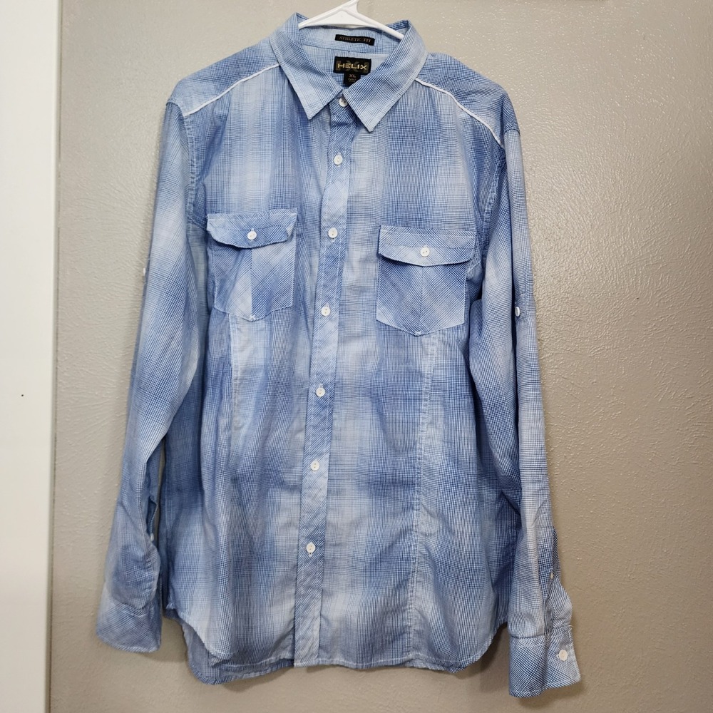 Helix Men's Button Up Plaid Shirt Size‎ XL Western